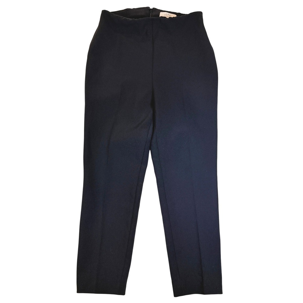 Pearl by Lela Rose Pants Women 4 Black Stretchy Pearl Detail Tapered